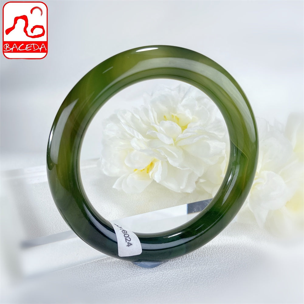 Baceda Natural Crystal Green Agate bangle relieve the pressure feel happy with certificate and gift box