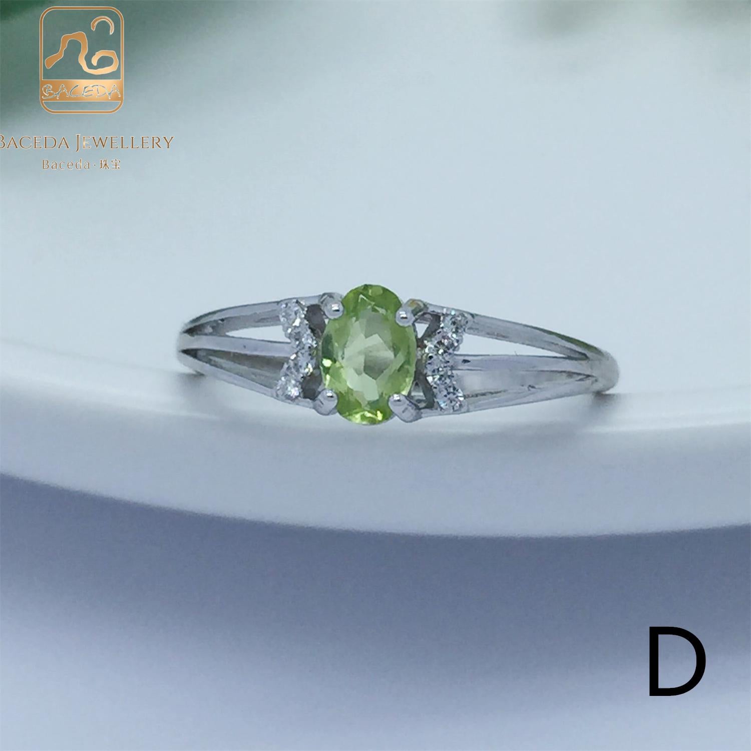 No.A-E Baceda Peridot S925 Ring adjustable /free size with certificate