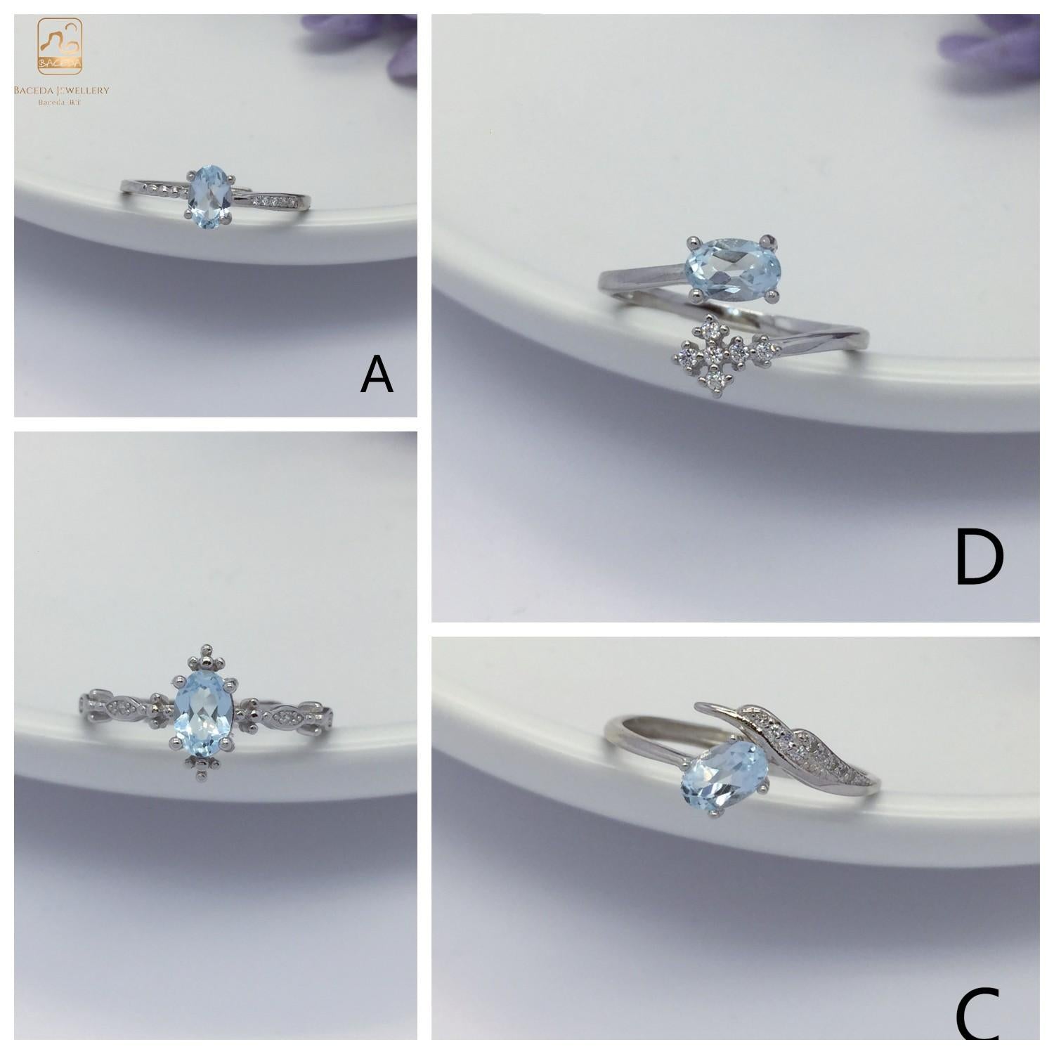 No.A-E Baceda Topaz S925 Ring adjustable /free size with certificate