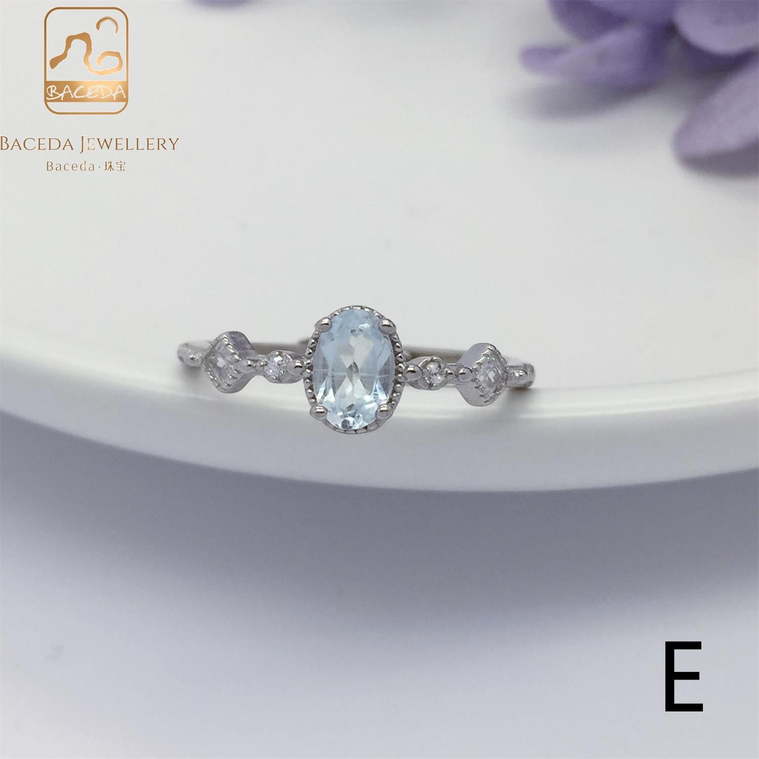 No.A-E Baceda Topaz S925 Ring adjustable /free size with certificate