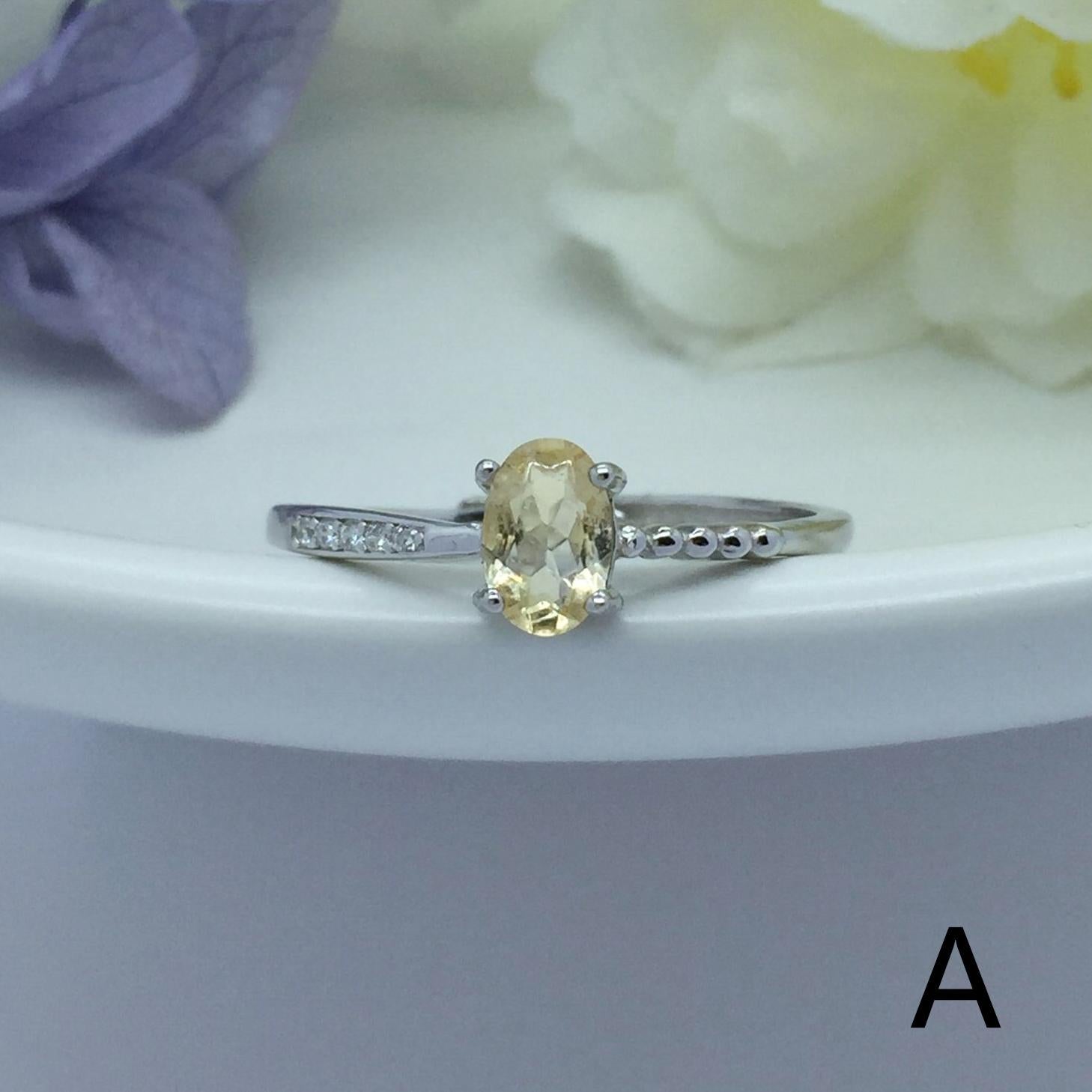 No.A-E Baceda Citrine S925 ring adjustable/free size with certificate