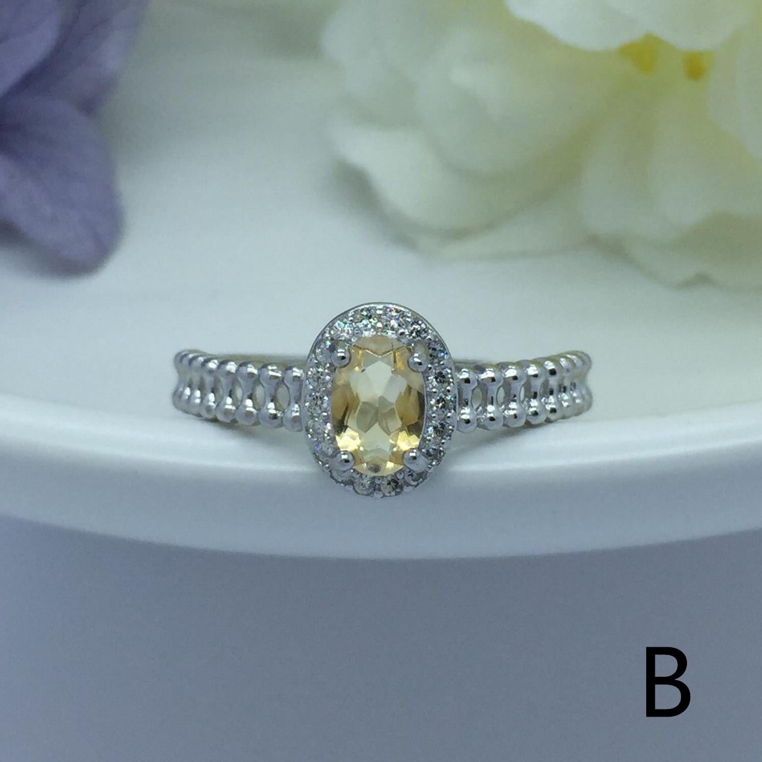 No.A-E Baceda Citrine S925 ring adjustable/free size with certificate
