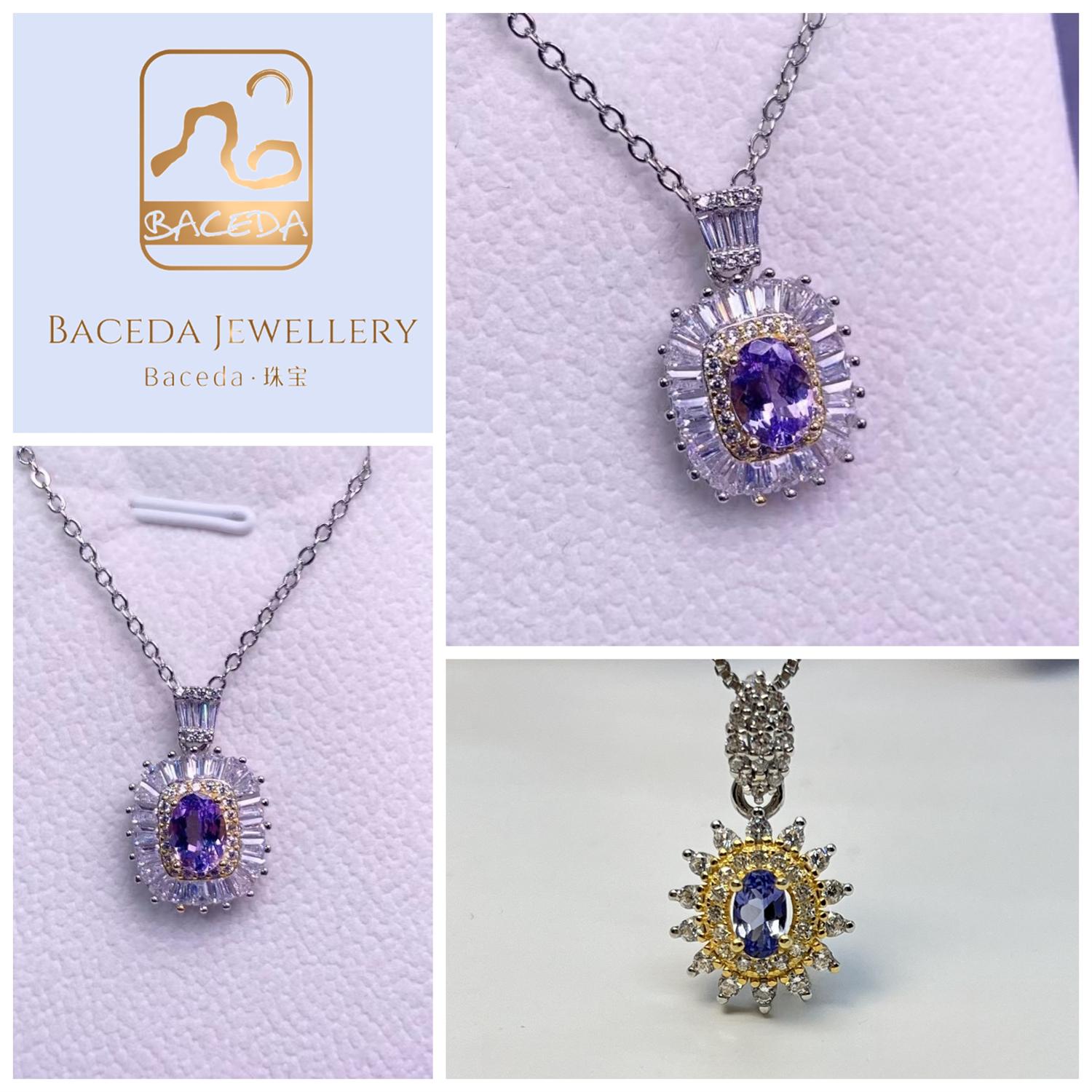 Baceda Tanzanite S925 Silver Pendant Special-Shaped