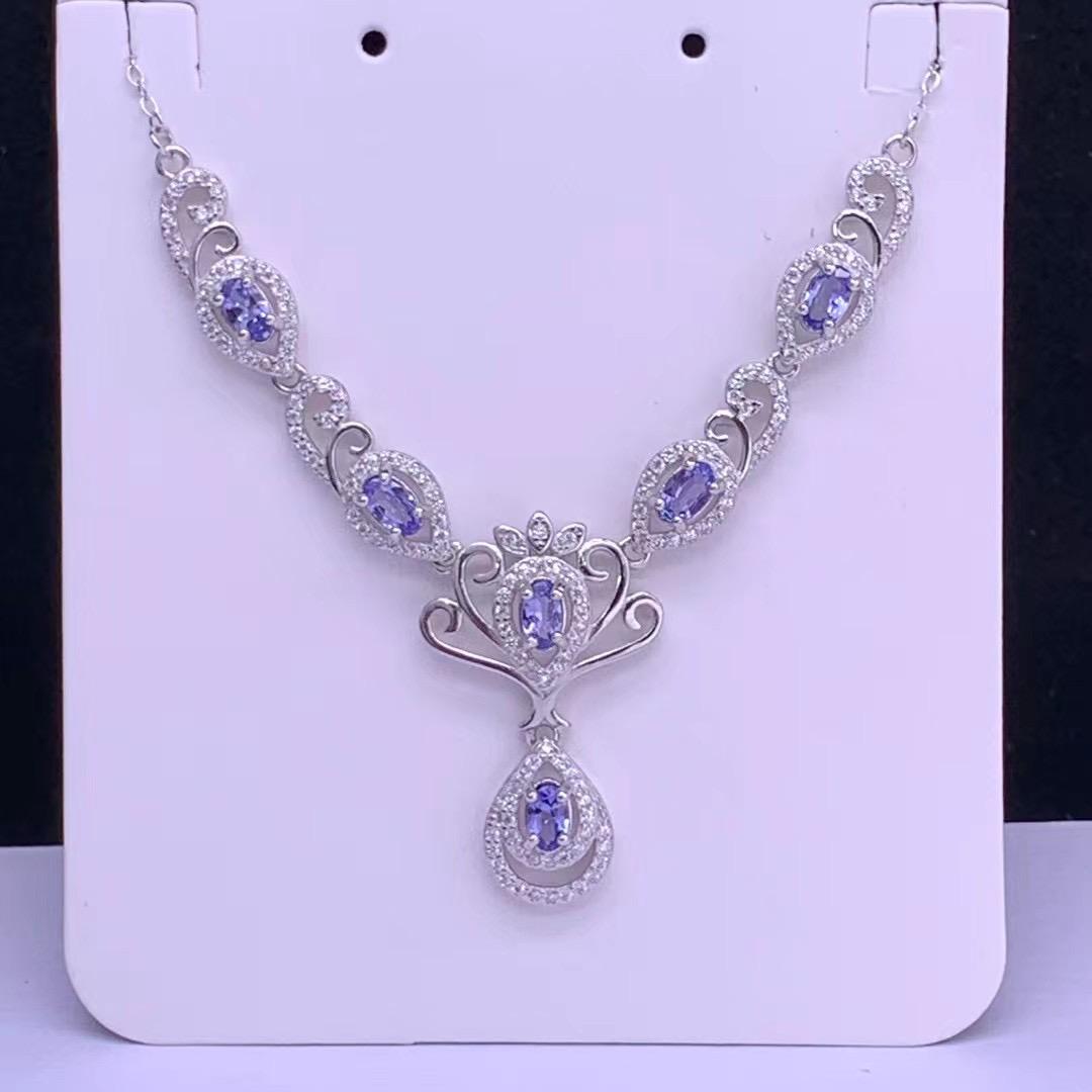 Dây chuyền bạc Baceda Tanzanite S925 hình dạng đặc biệt