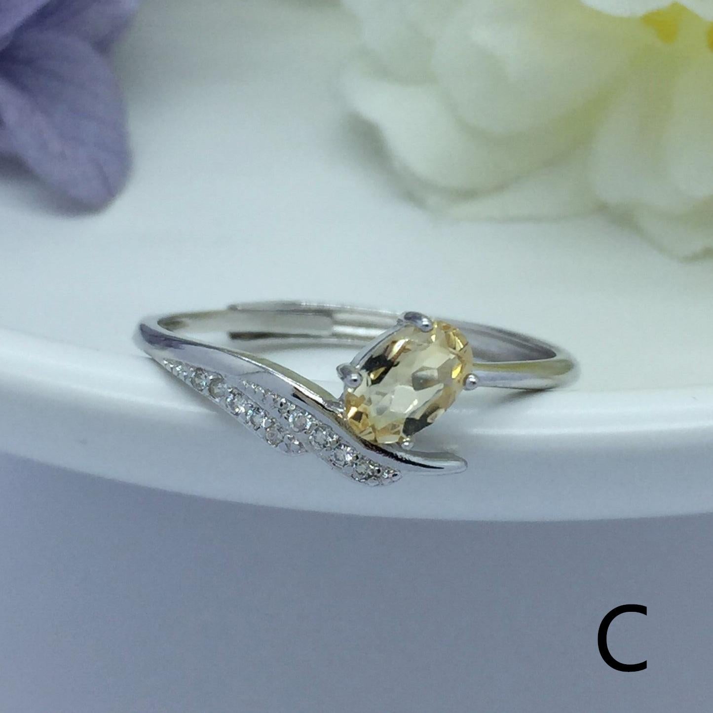 No.A-E Baceda Citrine S925 ring adjustable/free size with certificate