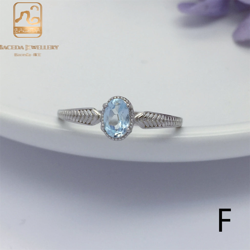 No.F-J Baceda natural Topaz S925 Ring adjustable/free size with certificate