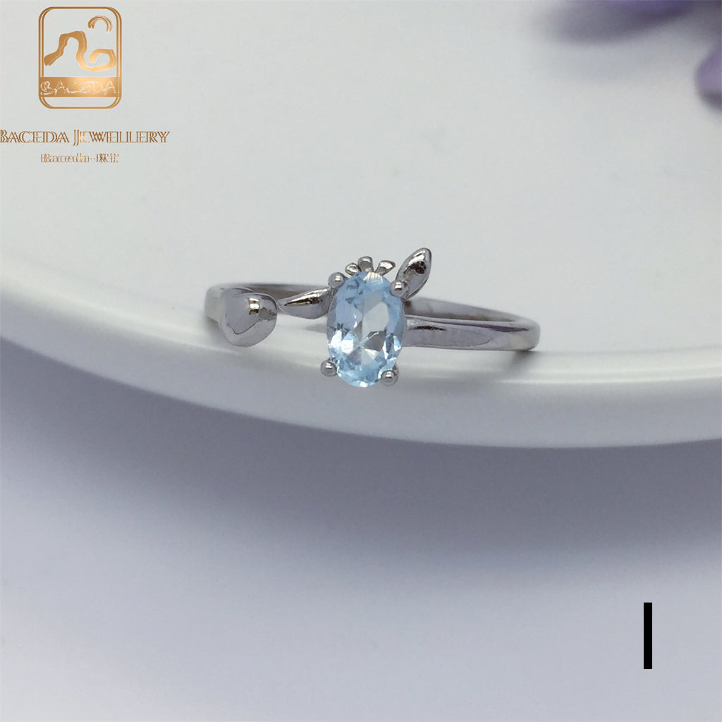 No.F-J Baceda natural Topaz S925 Ring adjustable/free size with certificate