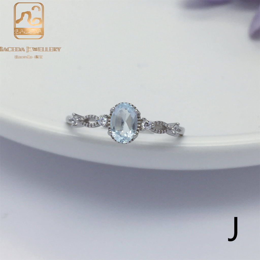No.F-J Baceda natural Topaz S925 Ring adjustable/free size with certificate