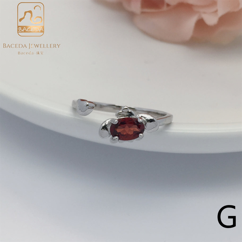 NO.F-J Baceda natural garnet S925 ring adjustable/free size with lock and certificate
