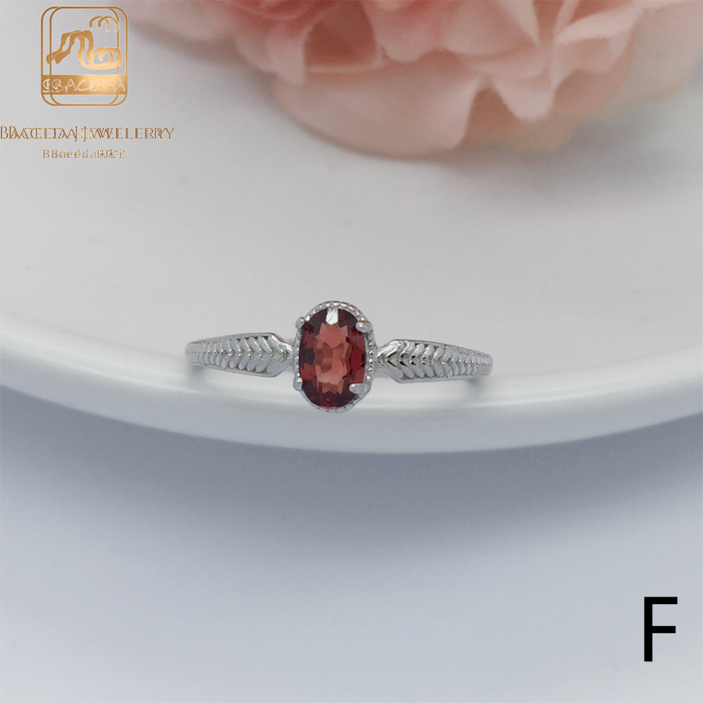 NO.F-J Baceda natural garnet S925 ring adjustable/free size with lock and certificate