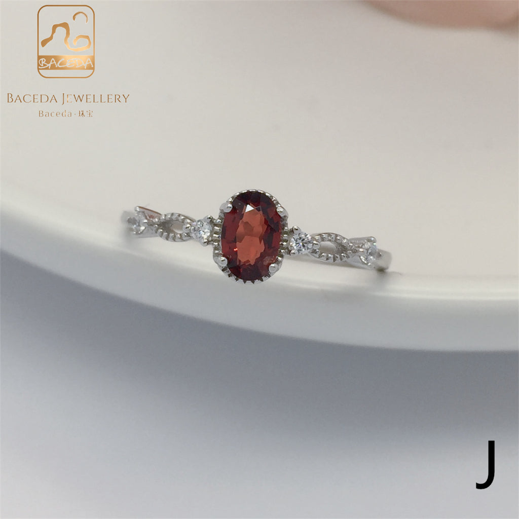NO.F-J Baceda natural garnet S925 ring adjustable/free size with lock and certificate