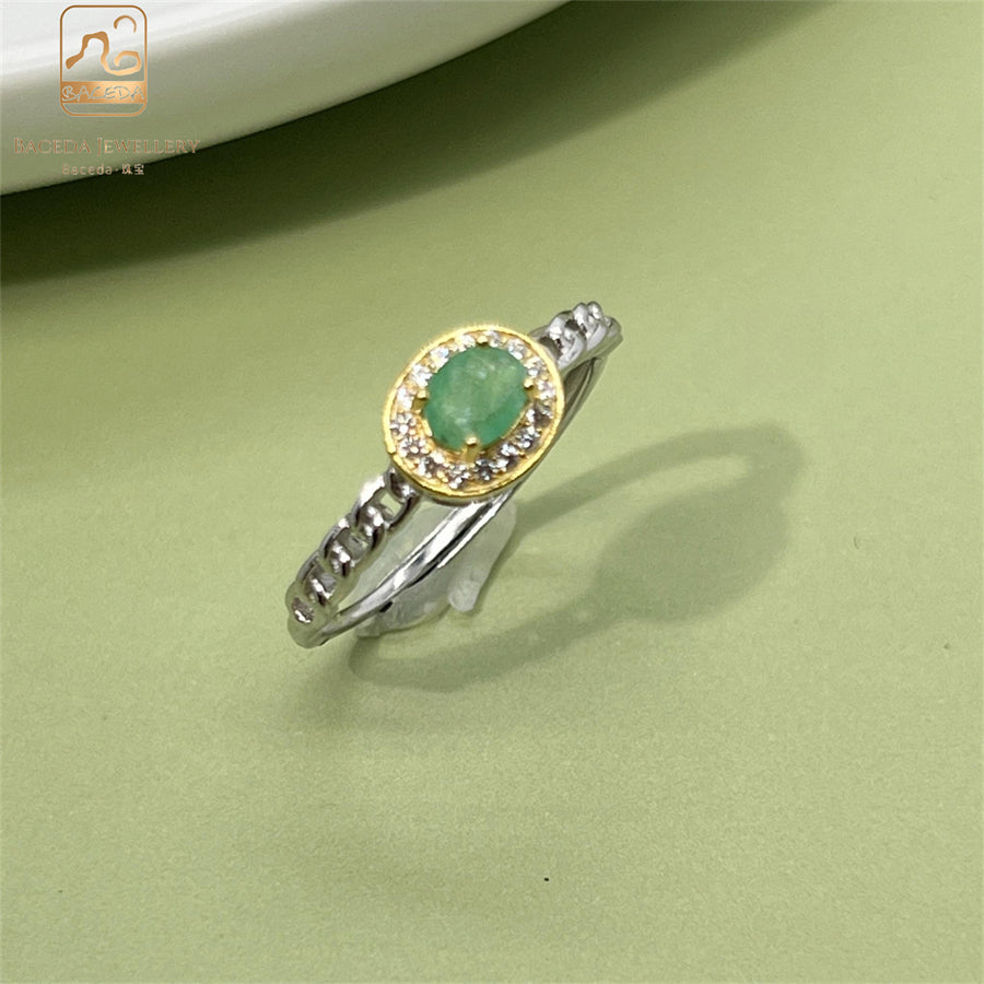 Emerald Ring Crown Butterfly Cute Design S925 Silver Sterling Adjustable Size Rings Jewellery