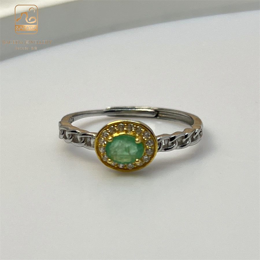 Emerald Ring Crown Butterfly Cute Design S925 Silver Sterling Adjustable Size Rings Jewellery
