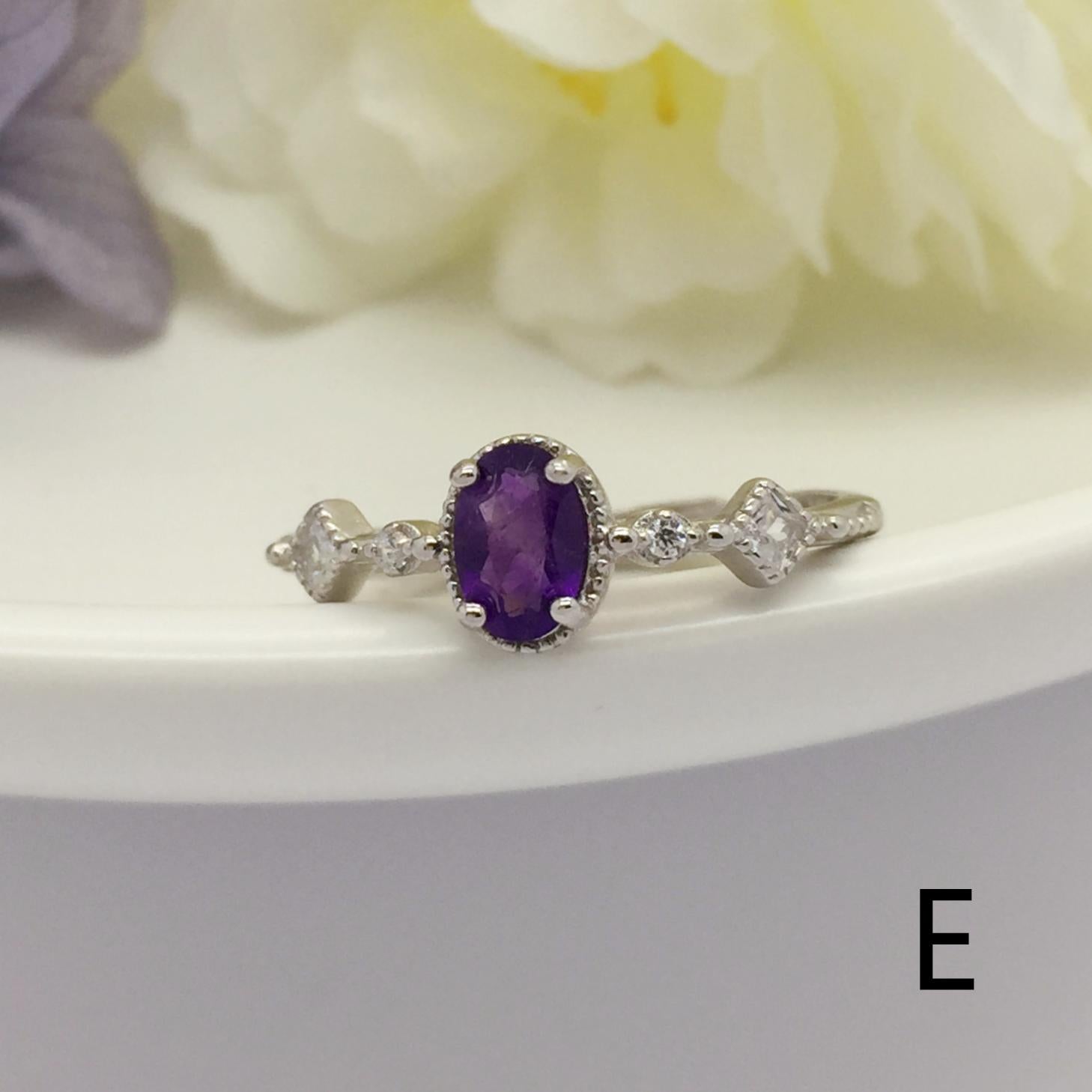 No.A-E Baceda Amethyst S925 Ring adjustable/free size with certificate