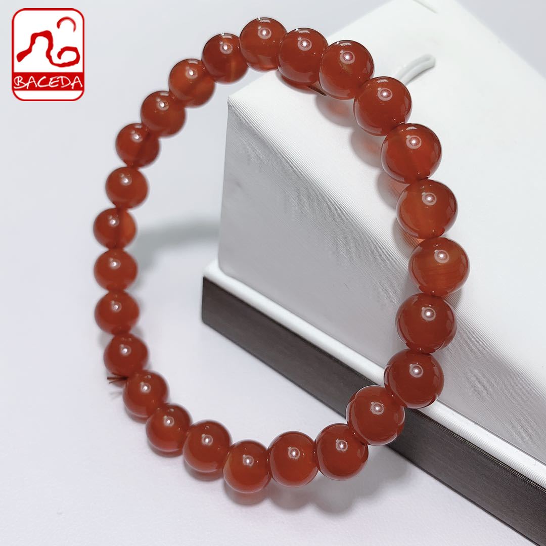 Baceda Red Agate 6mm 8mm 10mm and 3Laps Bracelet 100% Natural With Certificate With Gift Box Packaging