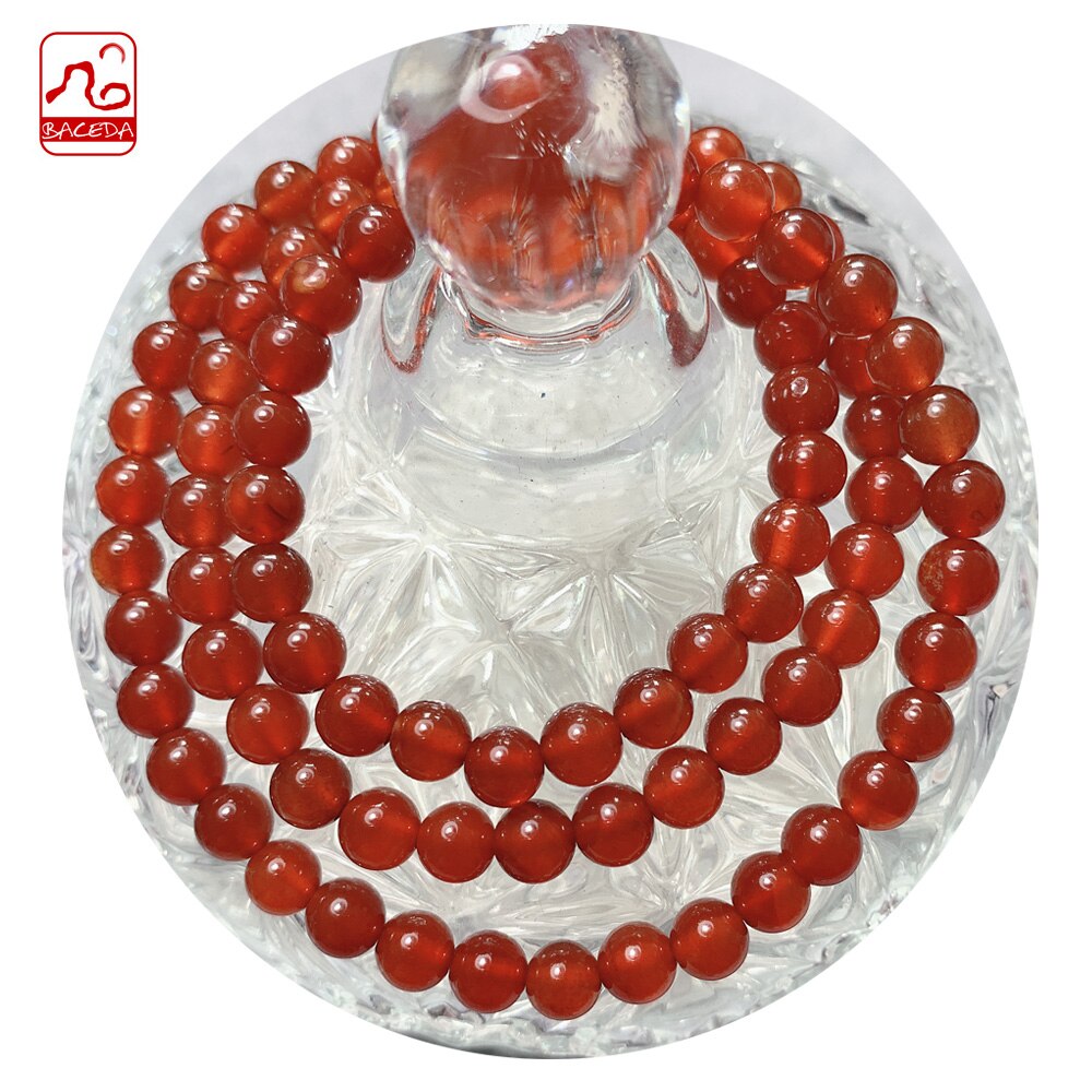 Baceda Red Agate 6mm 8mm 10mm and 3Laps Bracelet 100% Natural With Certificate With Gift Box Packaging
