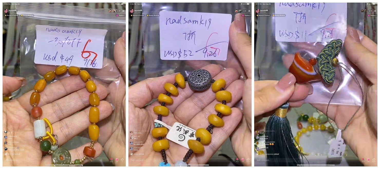 Vòng tay hổ phách tự nhiên Baceda có hạt đính bên trong, đá quý hiếm HQ kèm giấy chứng nhận và nơ quà tặng