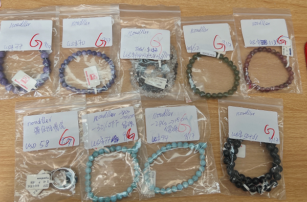 Vòng tay hạt tròn Larimar tự nhiên Baceda 6,5mm-9mm, đá chữa bệnh phù hợp với cả nam và nữ, kèm giấy chứng nhận và hộp quà tặng