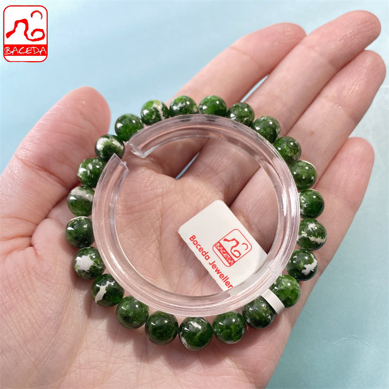 Baceda Natural Crystals bracelet Natural Diopside bracelet good for health natural crystal bracelet with certificate and gift box