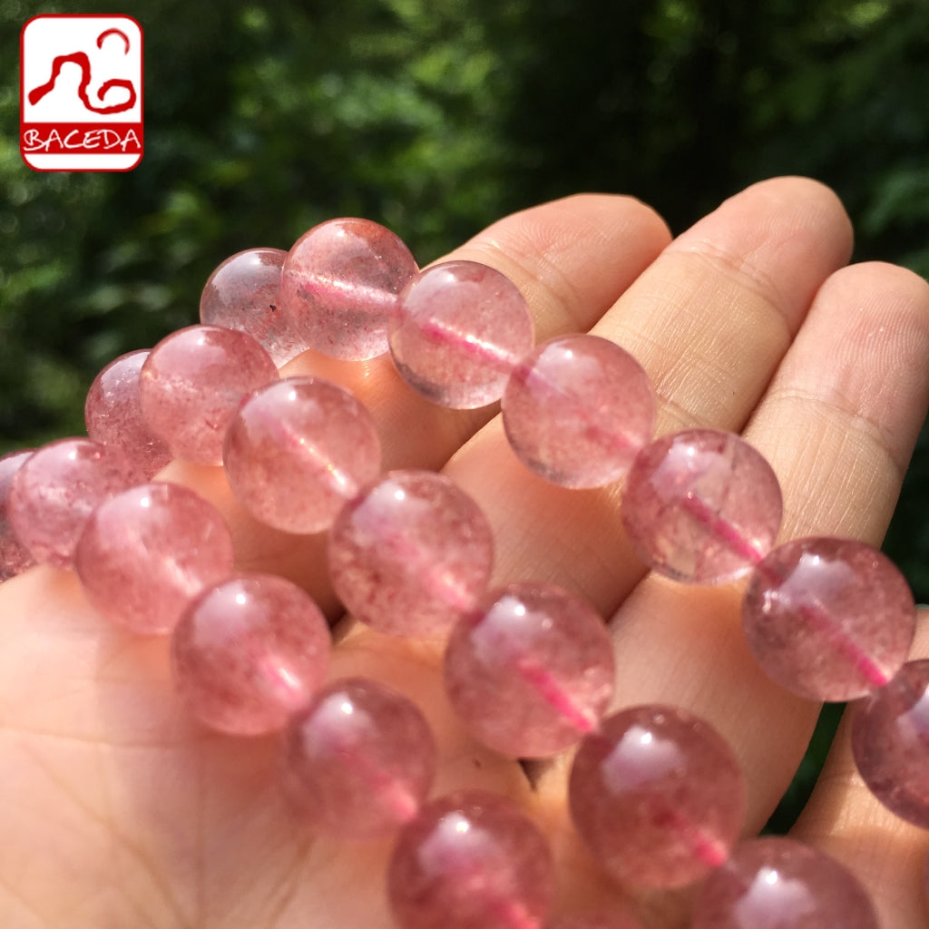 Baceda Natural Strawberry color Strawberry Quartz Bracelet for Ladies’ Gift 100% Nature Strawberry Quartz Bangle Gift