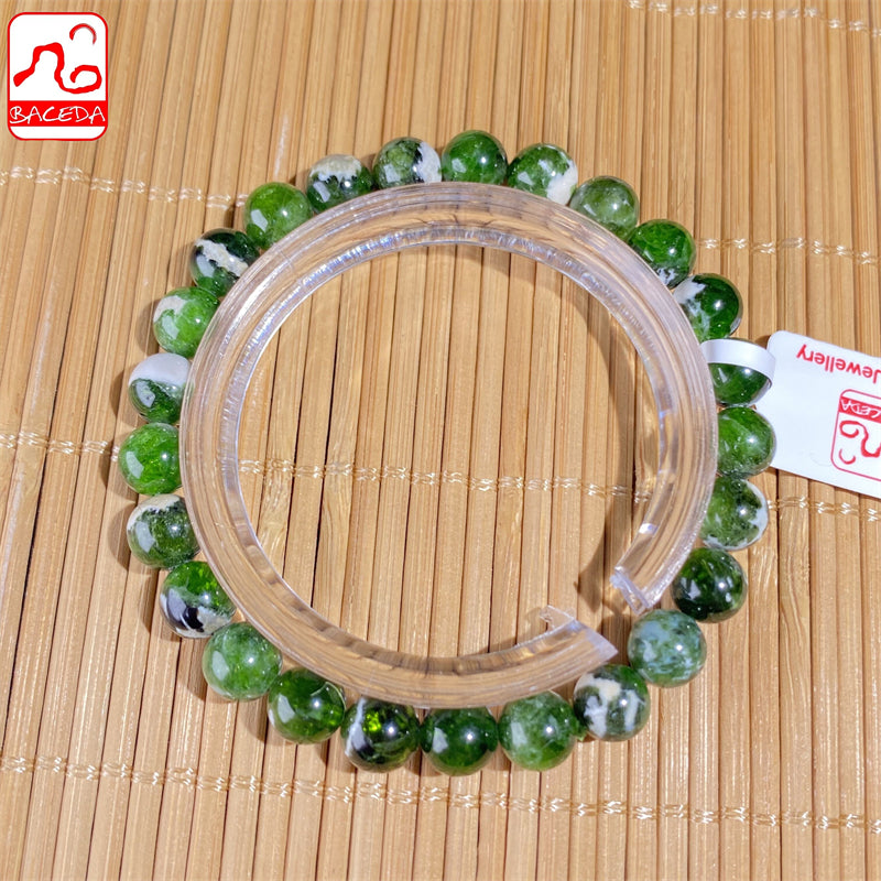 Baceda Natural Crystals bracelet Natural Diopside bracelet good for health natural crystal bracelet with certificate and gift box