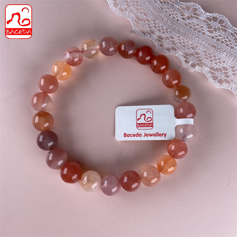 Baceda Natural Crystal Natural Colorful Candy Agate bracelet for women with certificate and box