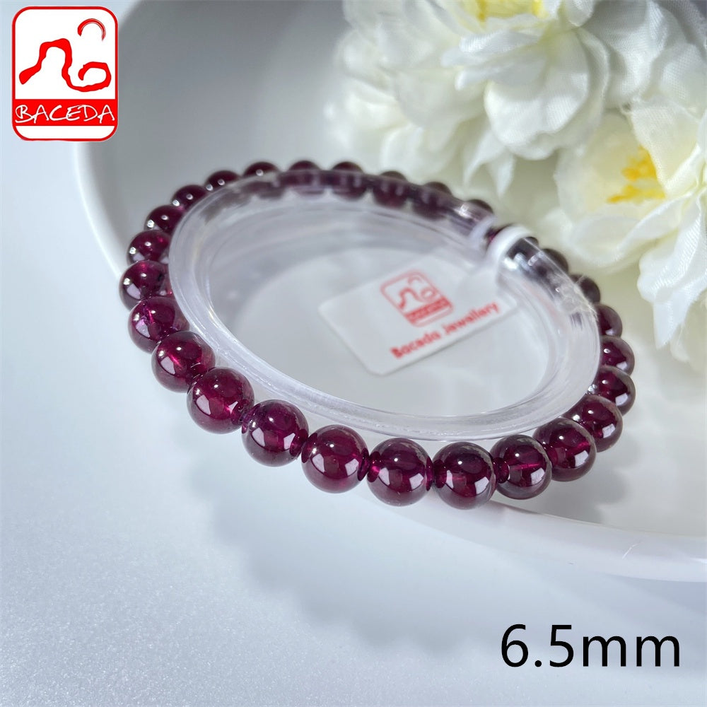 Vòng tay đá Garnet tự nhiên Baceda Natural Crystal HQ Wine Garnet tự nhiên, đá Garnet tím tự nhiên, đá Almandine kèm hộp quà tặng có giấy chứng nhận