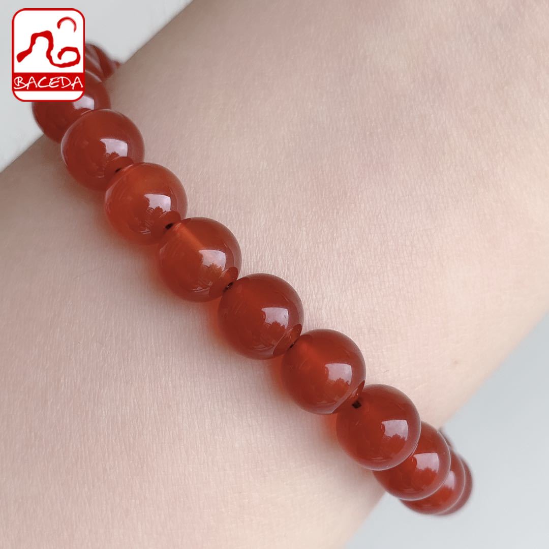 Baceda Red Agate 6mm 8mm 10mm and 3Laps Bracelet 100% Natural With Certificate With Gift Box Packaging