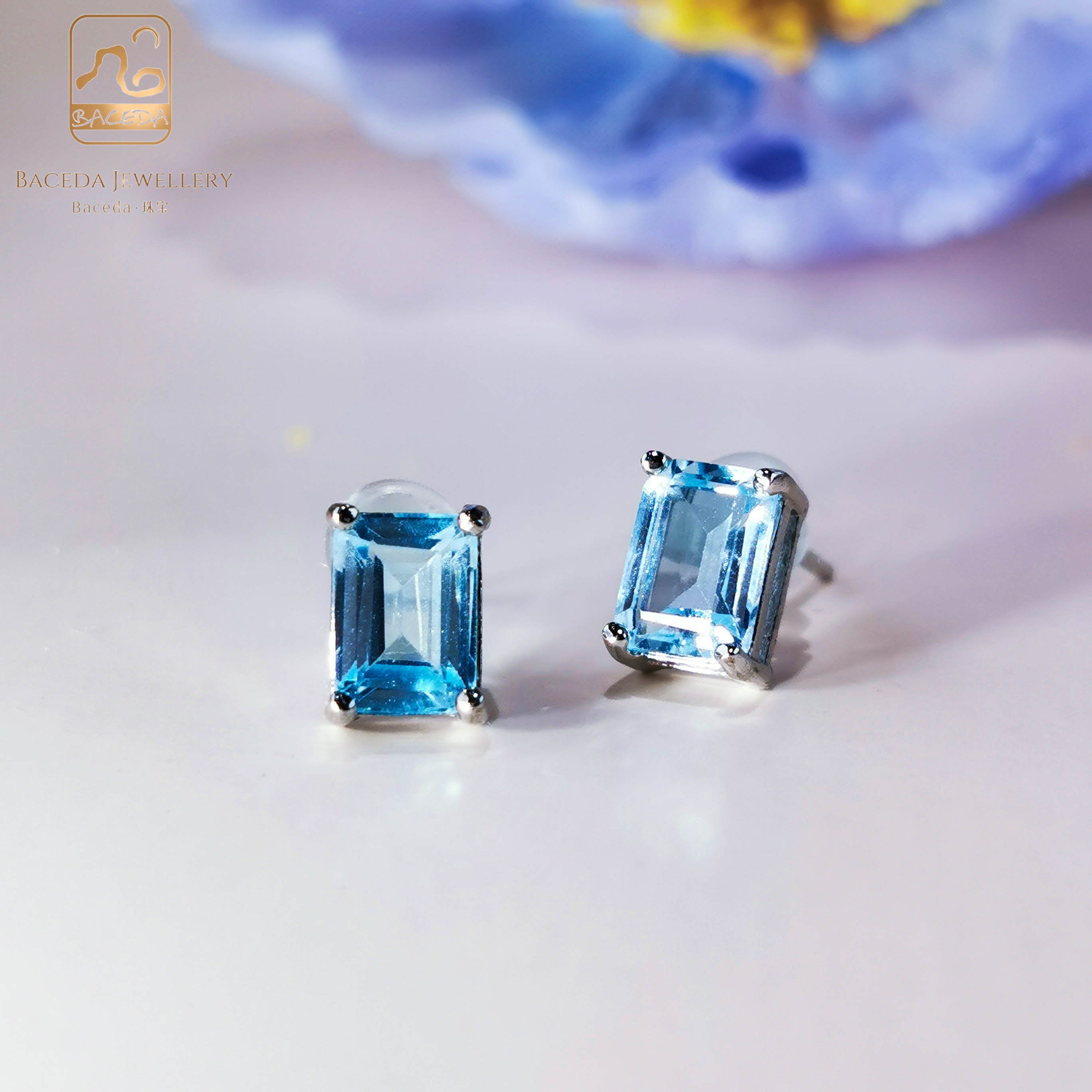 20230110 Hoa tai đinh tán đá thạch anh tím/vàng chanh/vàng lục bảo/topaz/garnet S925 hàng ngày 