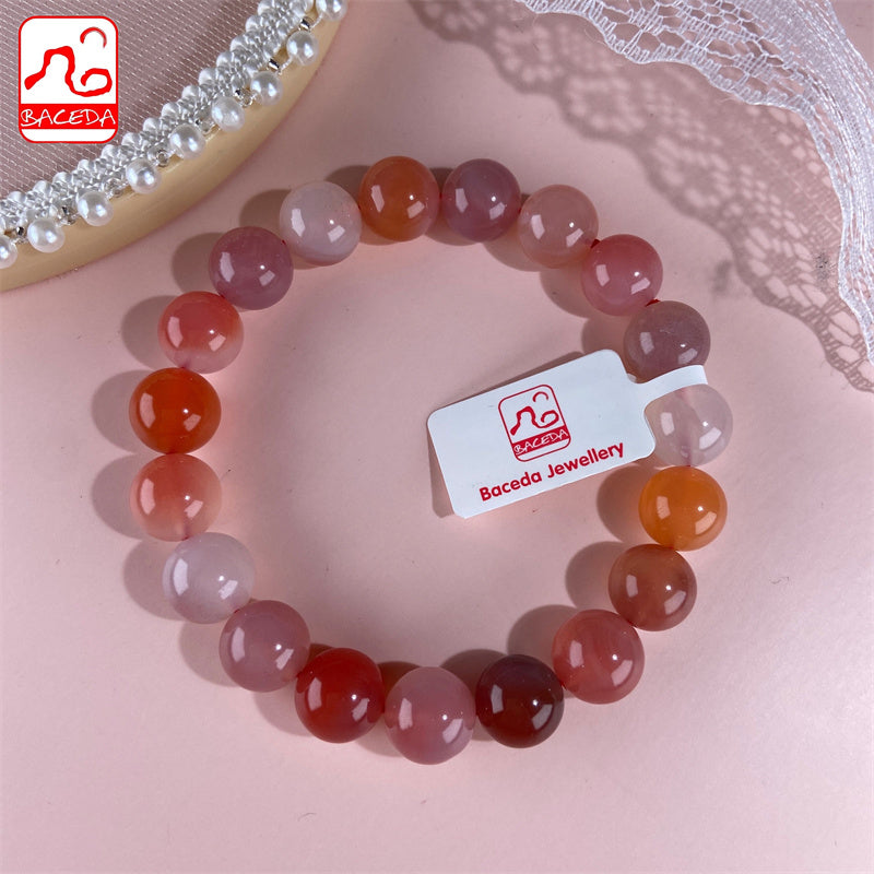 Baceda Natural Crystal Natural Colorful Candy Agate bracelet for women with certificate and box