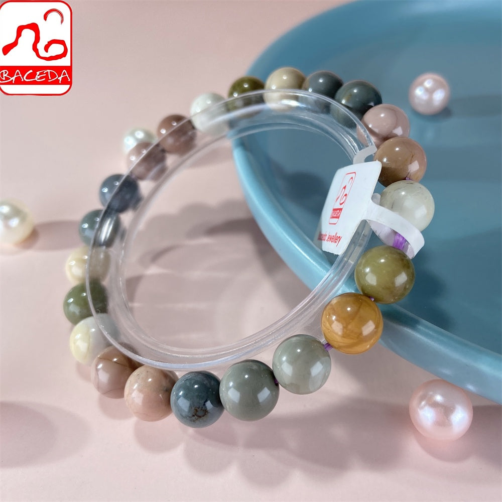 Vòng tay đá mã não tự nhiên Baceda của Alashan/Alxa có thể cân bằng và hài hòa cơ thể kèm theo giấy chứng nhận và hộp đựng