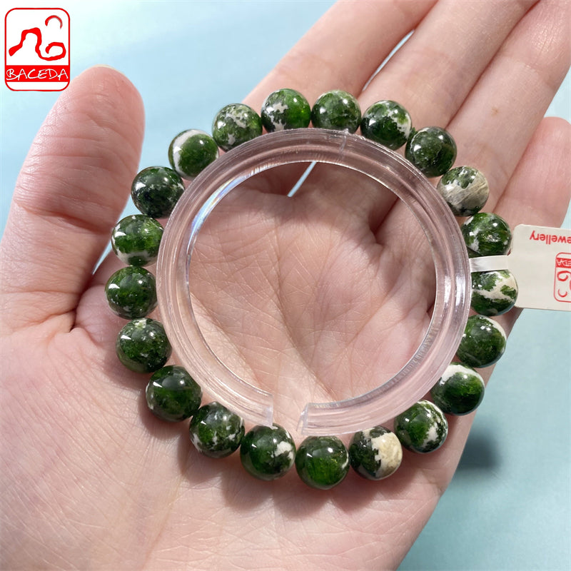 Baceda Natural Crystals bracelet Natural Diopside bracelet good for health natural crystal bracelet with certificate and gift box