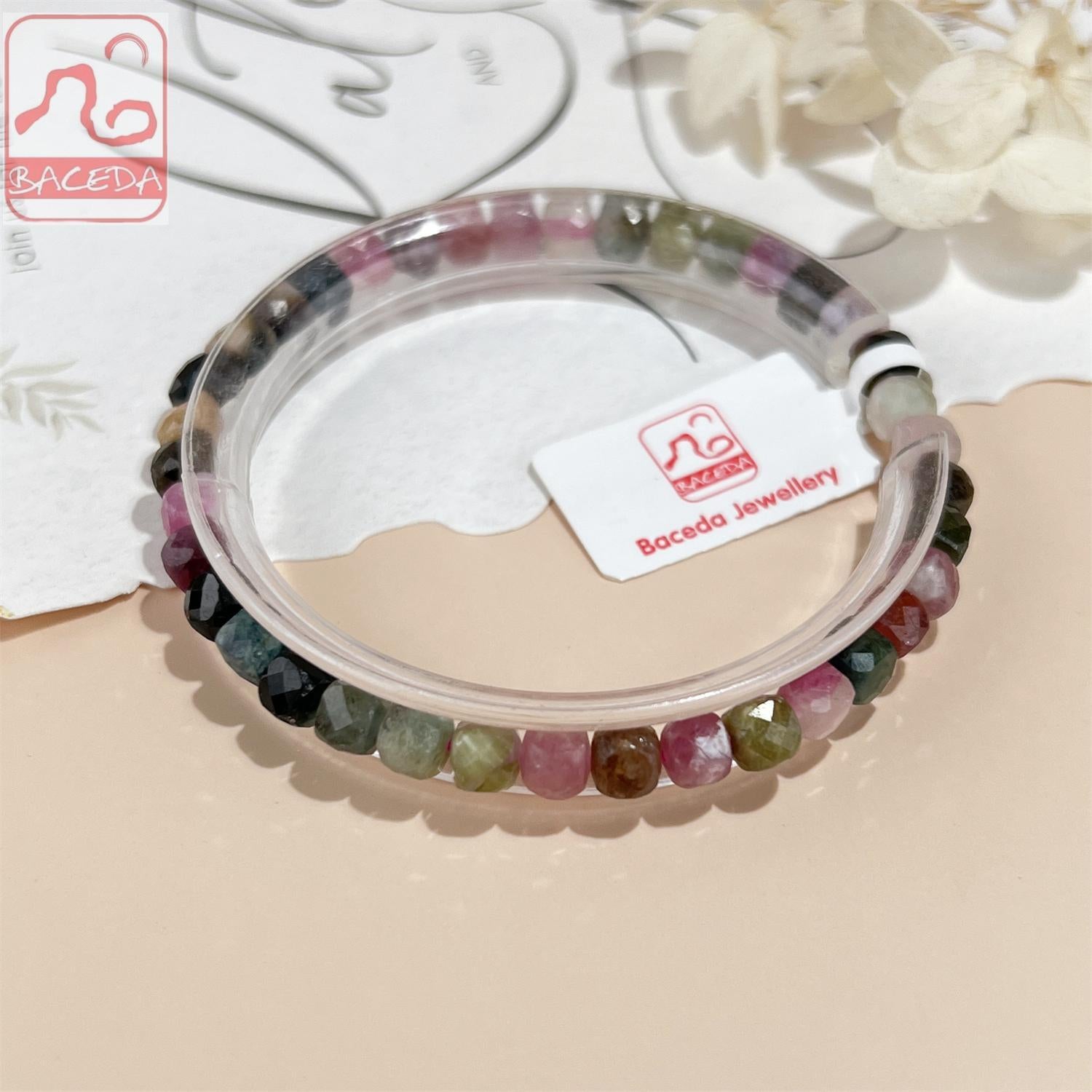 Facted Mini beaded Bracelet Collection Tourmaline c itrine sunstone amethyst spinel sapphire topaz labradorite Serpentine