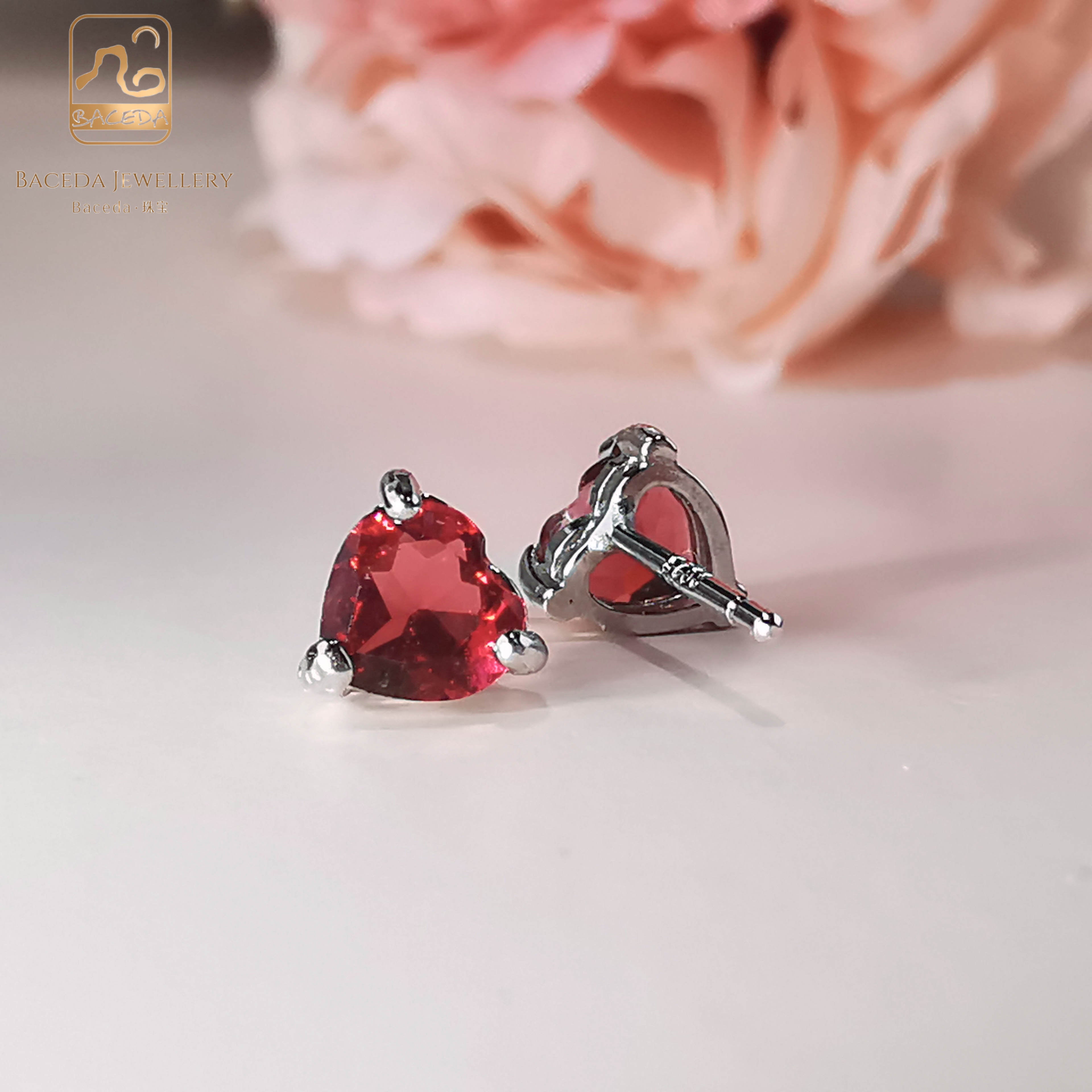 20230110 Hoa tai đinh tán đá thạch anh tím/vàng chanh/vàng lục bảo/topaz/garnet S925 hàng ngày 