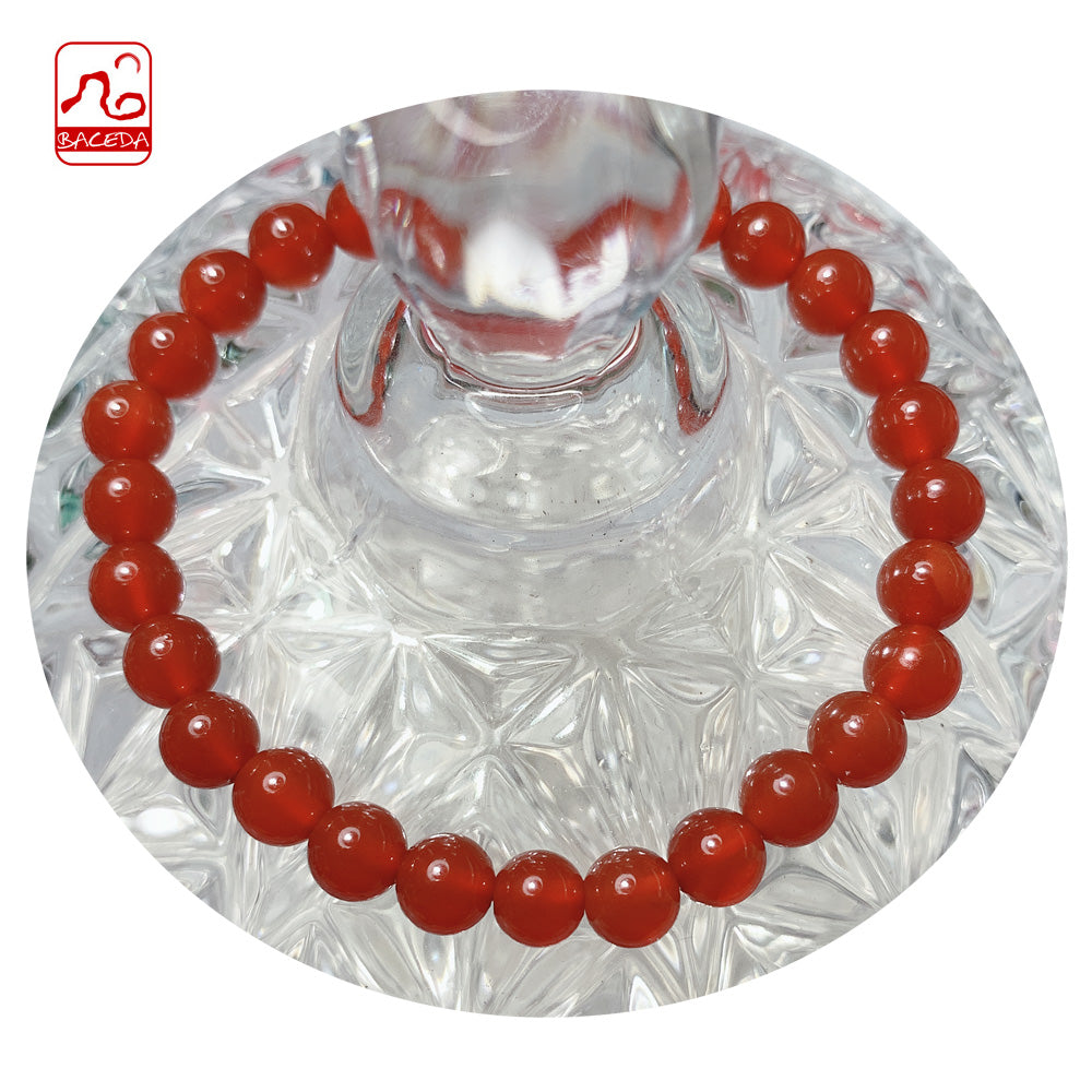Baceda Red Agate 6mm 8mm 10mm and 3Laps Bracelet 100% Natural With Certificate With Gift Box Packaging