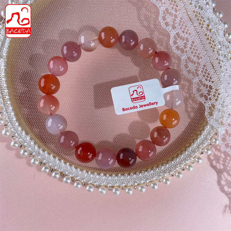 Baceda Natural Crystal Natural Colorful Candy Agate bracelet for women with certificate and box