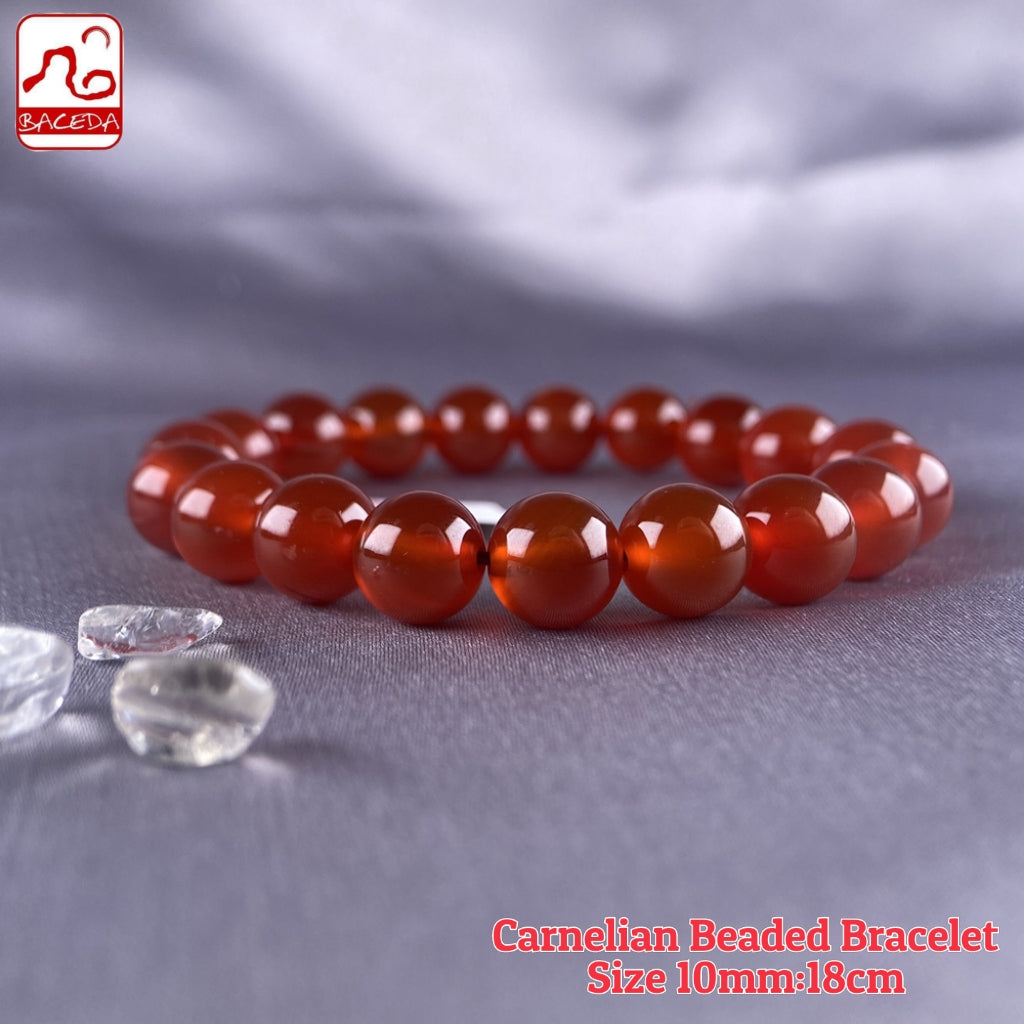 Vòng tay đá mã não đỏ Baceda Natural Crystals có tác dụng tăng cường khả năng sinh sản, phục hồi sức sống và động lực, kích thích sự sáng tạo cho cả nam và nữ.