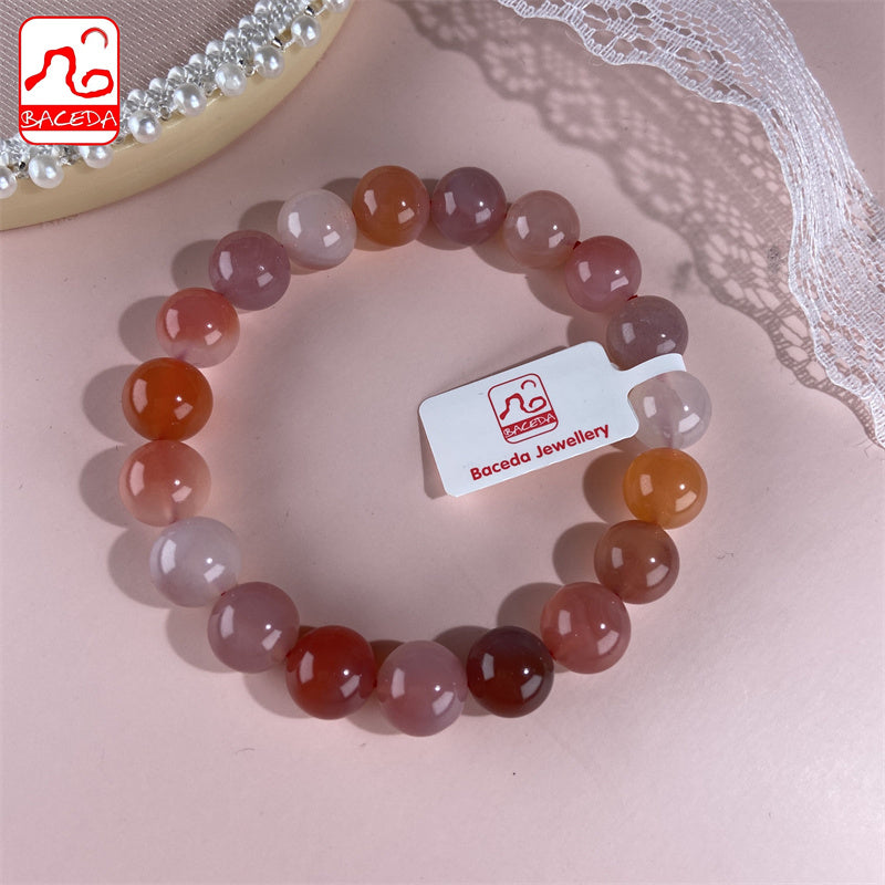 Baceda Natural Crystal Natural Colorful Candy Agate bracelet for women with certificate and box