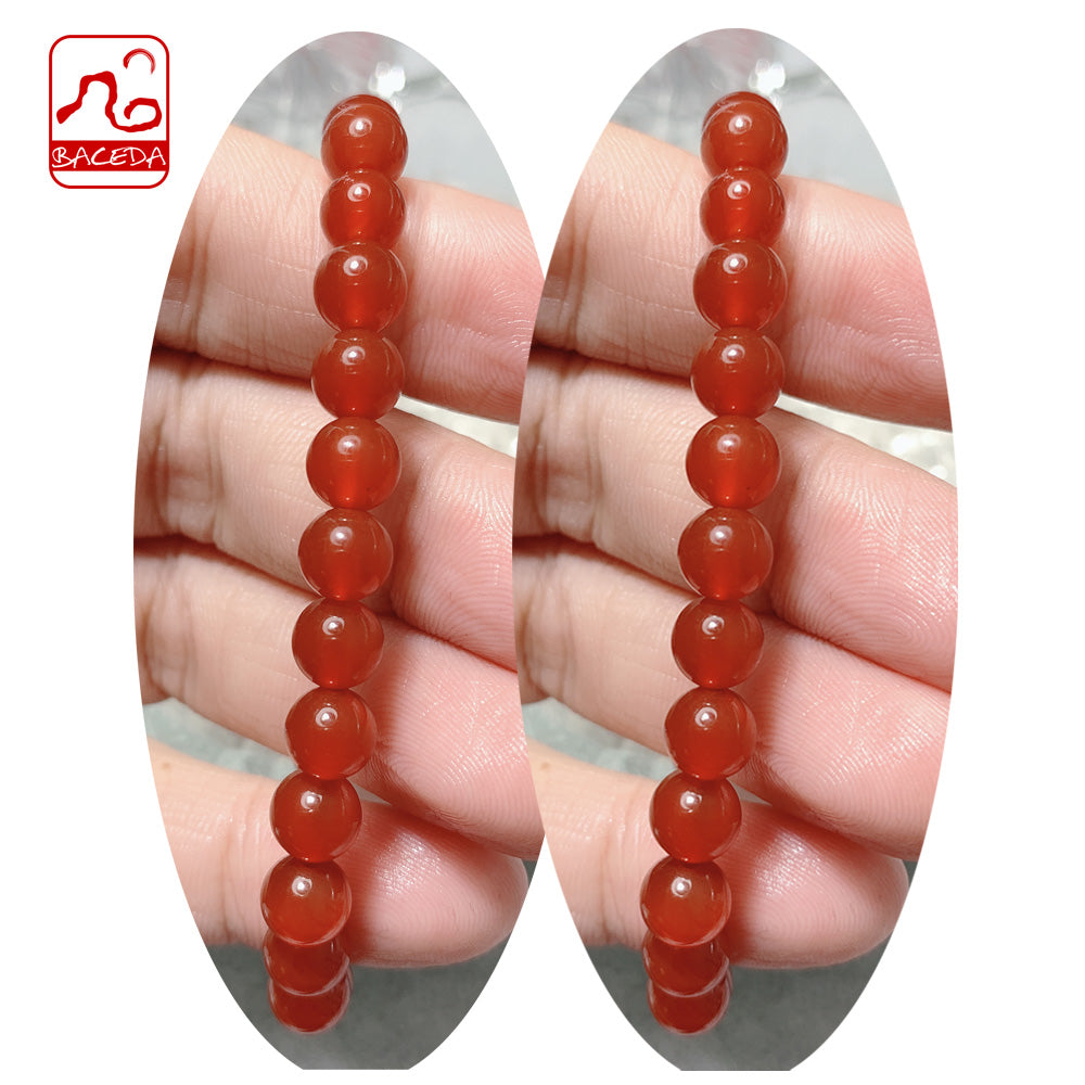 Baceda Red Agate 6mm 8mm 10mm and 3Laps Bracelet 100% Natural With Certificate With Gift Box Packaging
