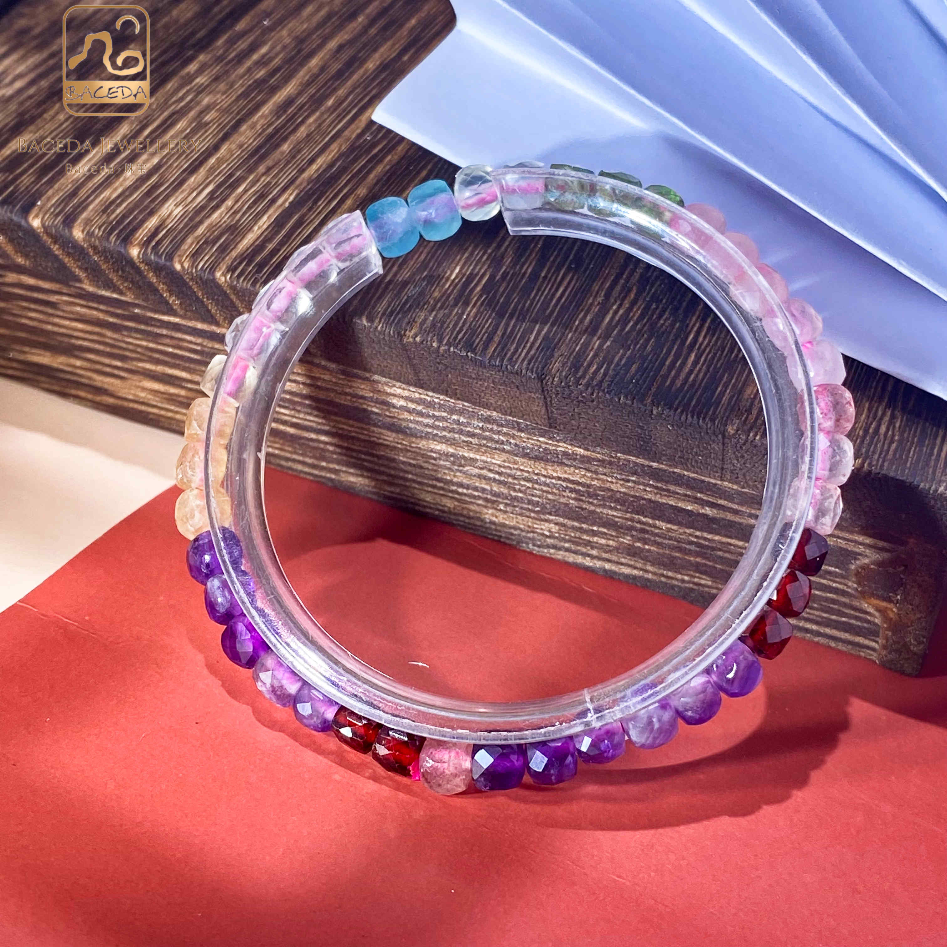 Facted Mini beaded Bracelet Collection Tourmaline c itrine sunstone amethyst spinel sapphire topaz labradorite Serpentine