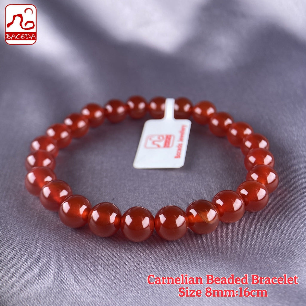 Vòng tay đá mã não đỏ Baceda Natural Crystals có tác dụng tăng cường khả năng sinh sản, phục hồi sức sống và động lực, kích thích sự sáng tạo cho cả nam và nữ.