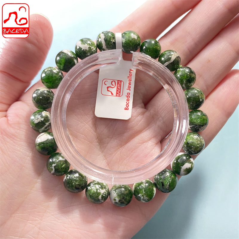Baceda Natural Crystals bracelet Natural Diopside bracelet good for health natural crystal bracelet with certificate and gift box