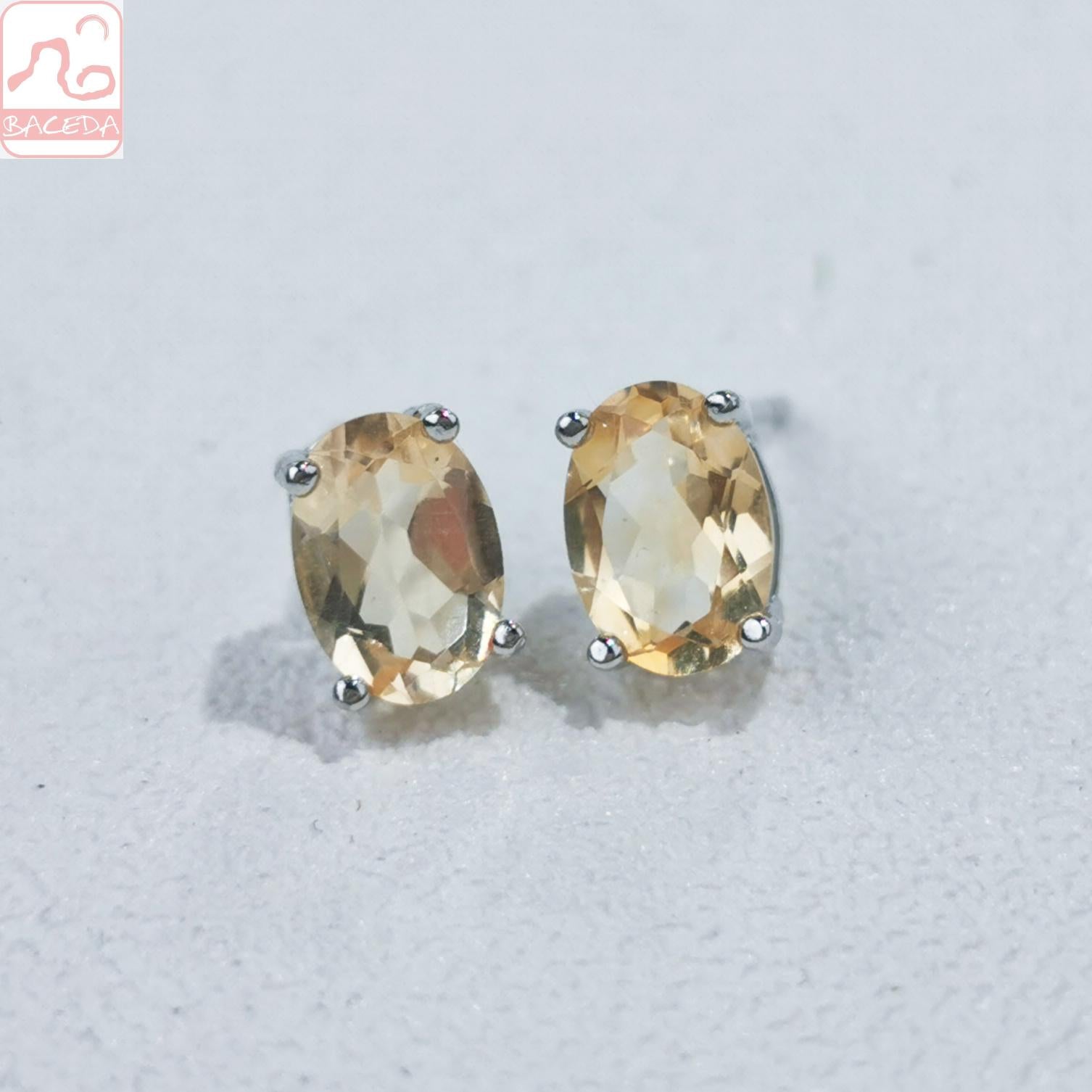 20230110 Hoa tai đinh tán đá thạch anh tím/vàng chanh/vàng lục bảo/topaz/garnet S925 hàng ngày 