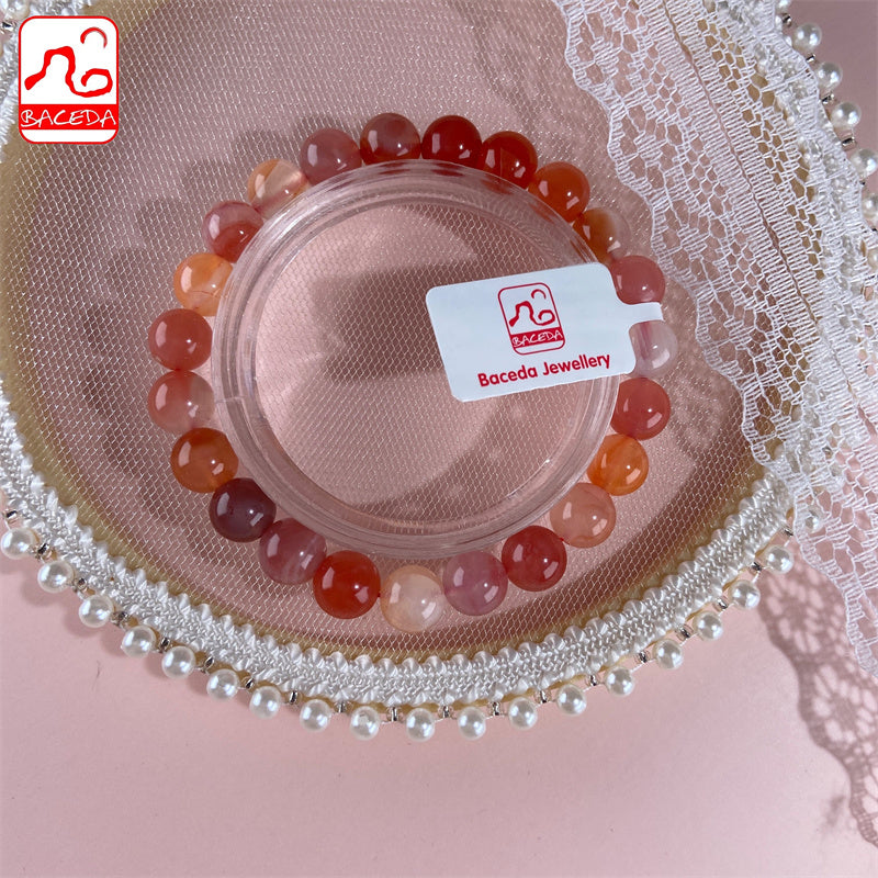 Baceda Natural Crystal Natural Colorful Candy Agate bracelet for women with certificate and box