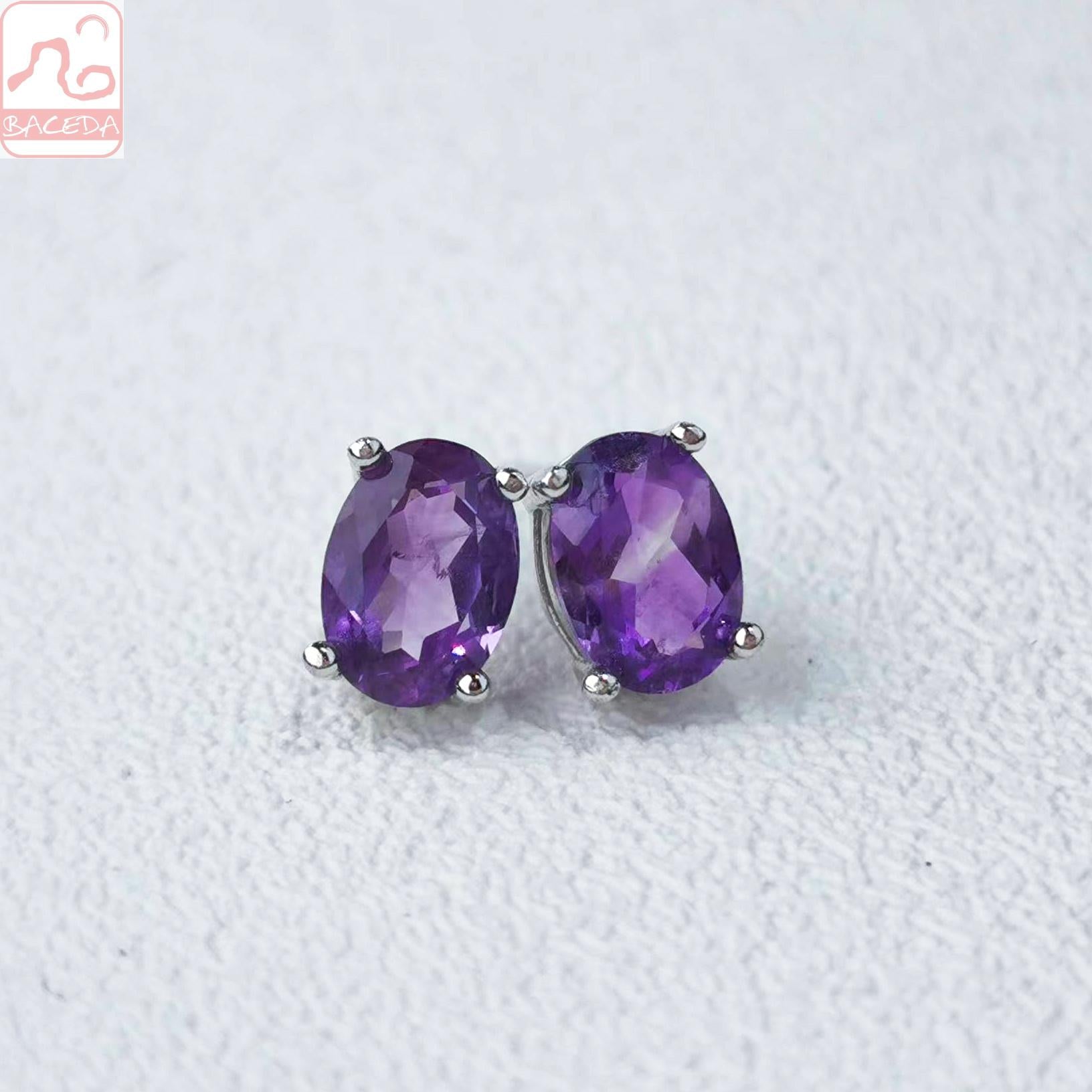 20230110 Hoa tai đinh tán đá thạch anh tím/vàng chanh/vàng lục bảo/topaz/garnet S925 hàng ngày 