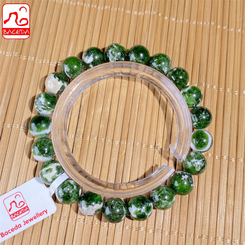 Baceda Natural Crystals bracelet Natural Diopside bracelet good for health natural crystal bracelet with certificate and gift box