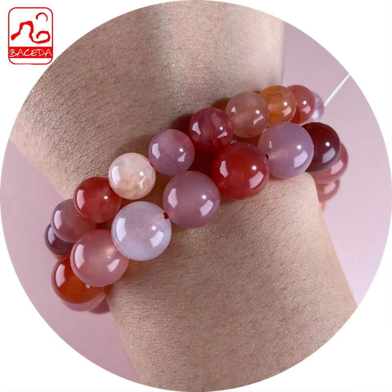 Baceda Natural Crystal Natural Colorful Candy Agate bracelet for women with certificate and box