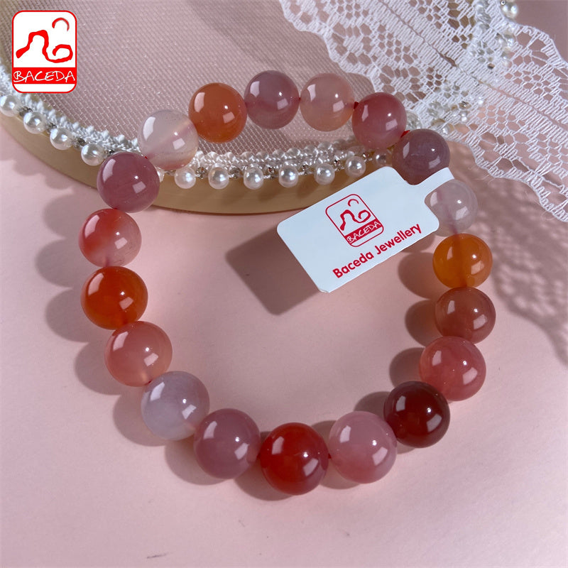 Baceda Natural Crystal Natural Colorful Candy Agate bracelet for women with certificate and box