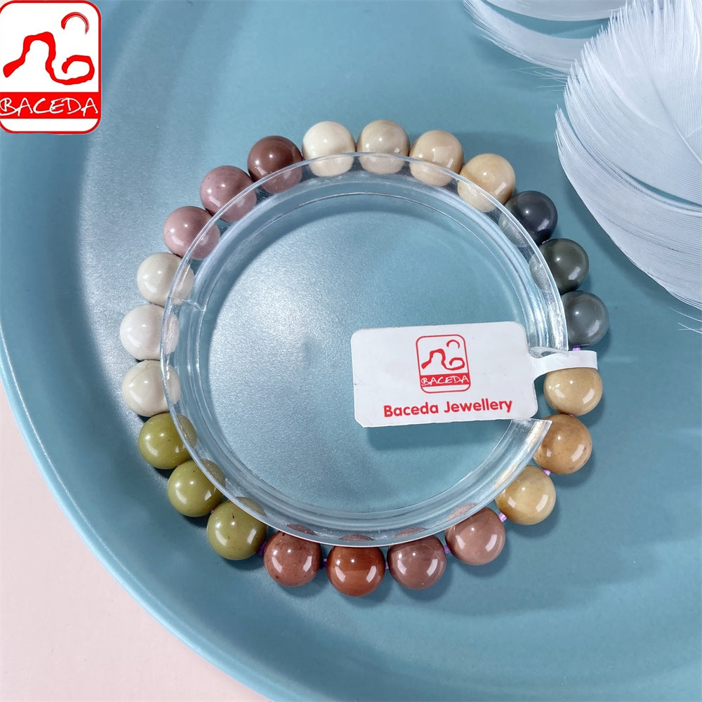 Vòng tay đá mã não tự nhiên Baceda của Alashan/Alxa có thể cân bằng và hài hòa cơ thể kèm theo giấy chứng nhận và hộp đựng