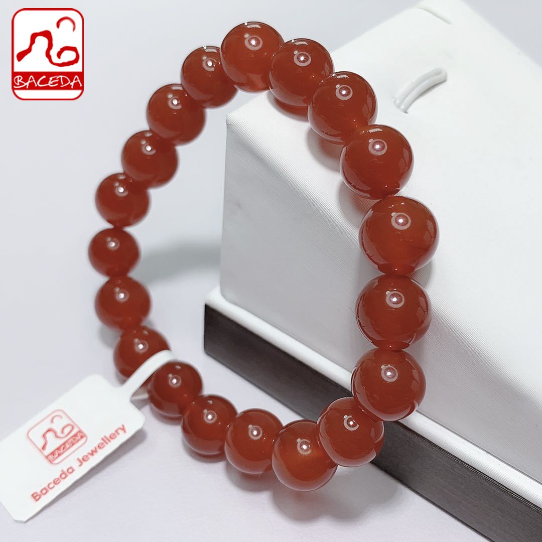 Baceda Red Agate 6mm 8mm 10mm and 3Laps Bracelet 100% Natural With Certificate With Gift Box Packaging